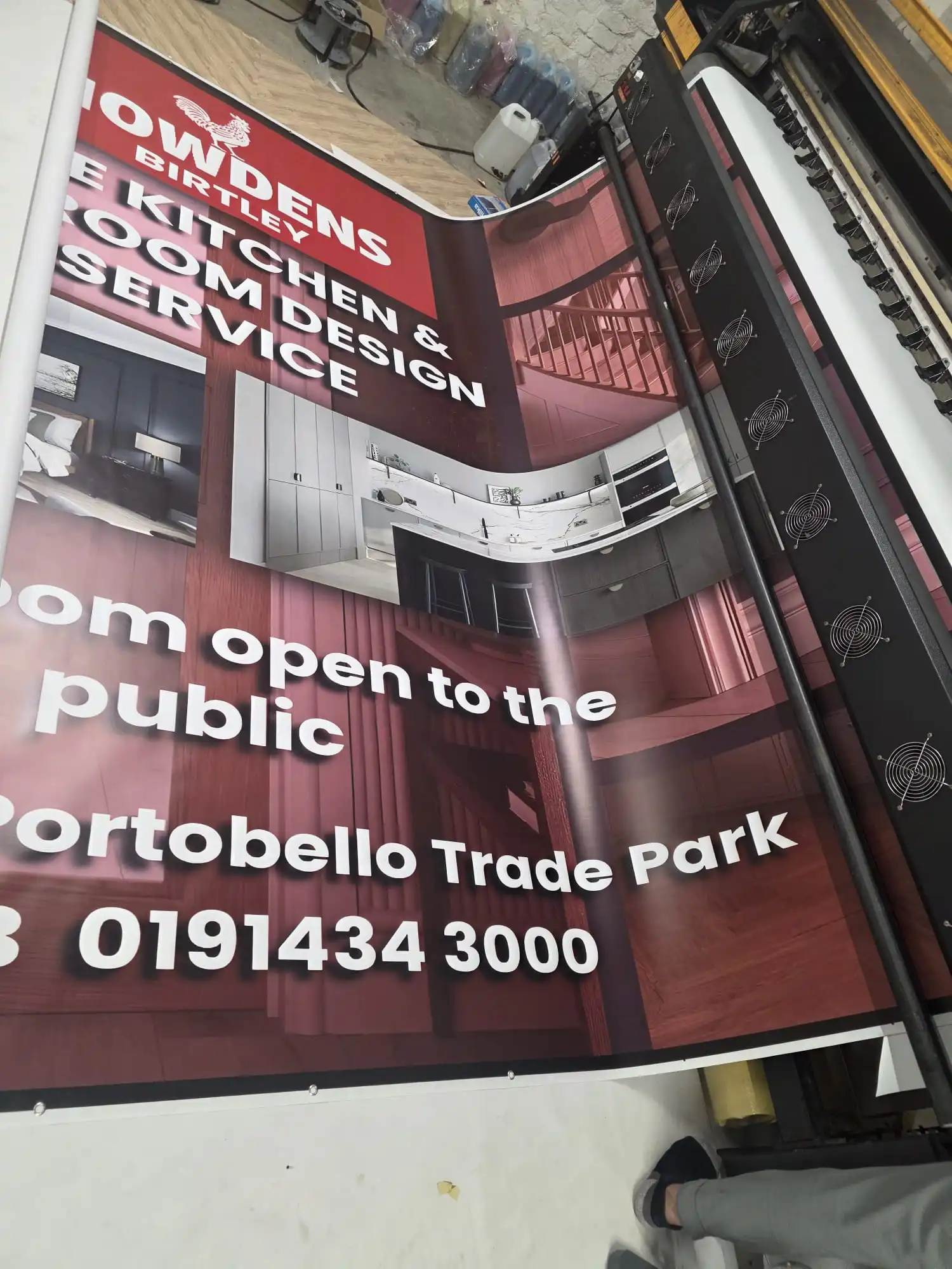 Professional outdoor billboard installation for Howdens Birtley by Banner Palace UK